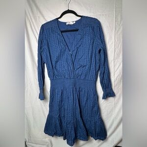 Vineyard Vines Swiss Dot Navy Long Sleeve Dress